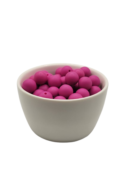 Violet Red Solid Silicone Beads