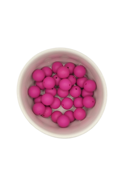 Violet Red Solid Silicone Beads