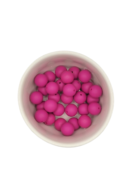 Violet Red Solid Silicone Beads