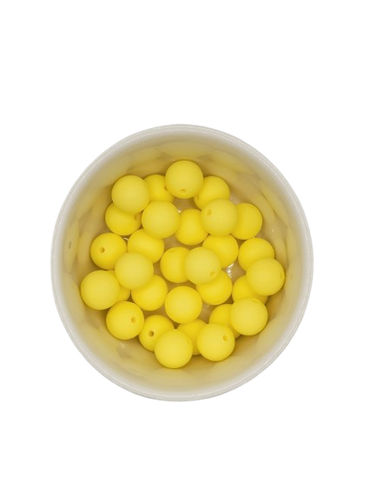 Lemon Solid Silicone Beads