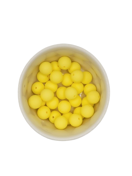 Lemon Solid Silicone Beads