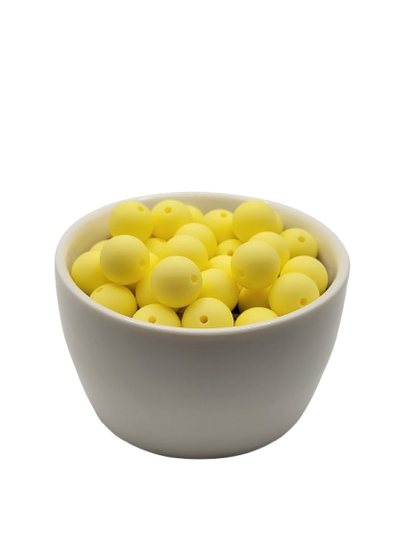 Lemon Solid Silicone Beads