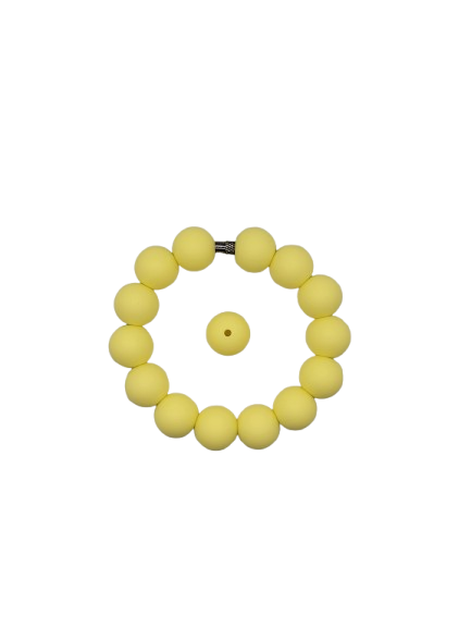 Lemon Solid Silicone Beads