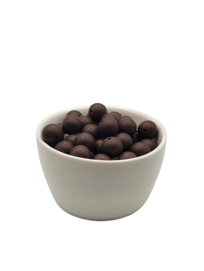 Brown Solid Silicone Beads