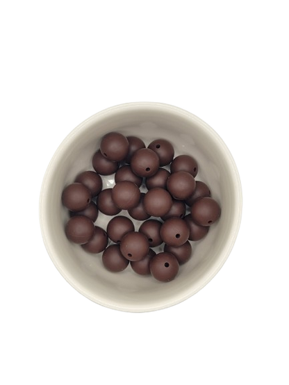 Brown Solid Silicone Beads