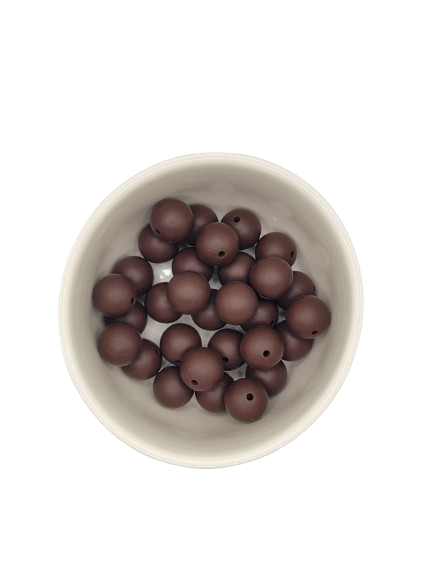 Brown Solid Silicone Beads