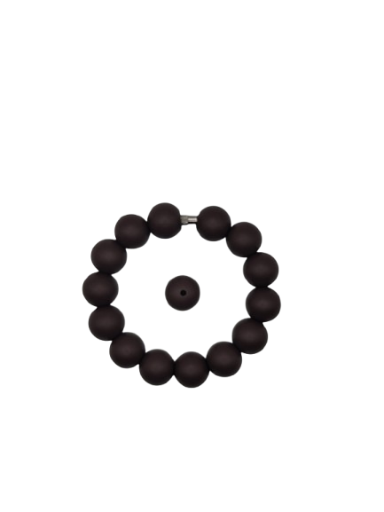 Brown Solid Silicone Beads