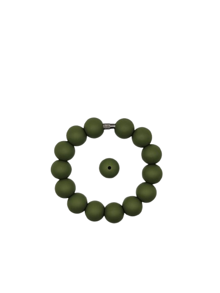 Olive Solid Silicone Beads