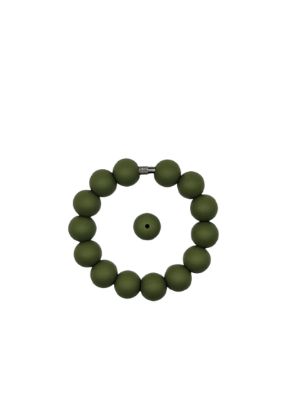 Olive Solid Silicone Beads