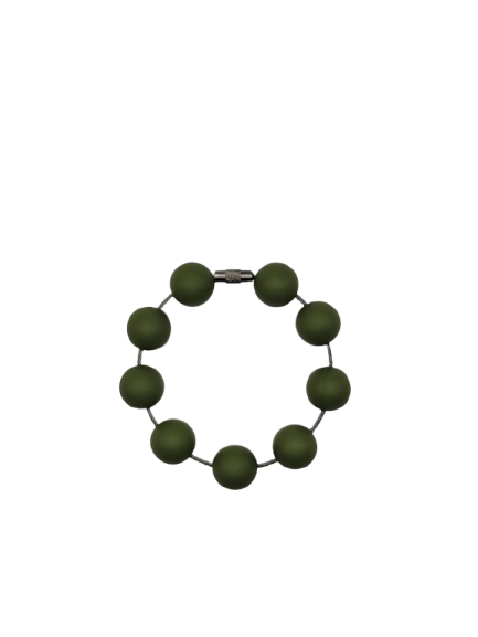 Olive Solid Silicone Beads