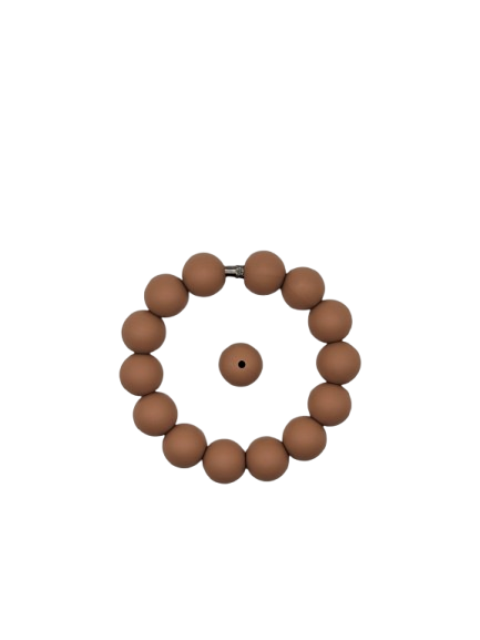 Camel Brown Solid Silicone Beads