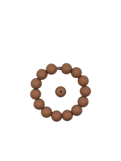 Camel Brown Solid Silicone Beads