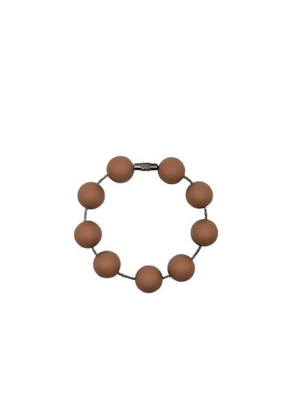 Camel Brown Solid Silicone Beads