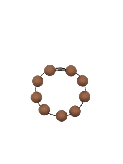 Camel Brown Solid Silicone Beads