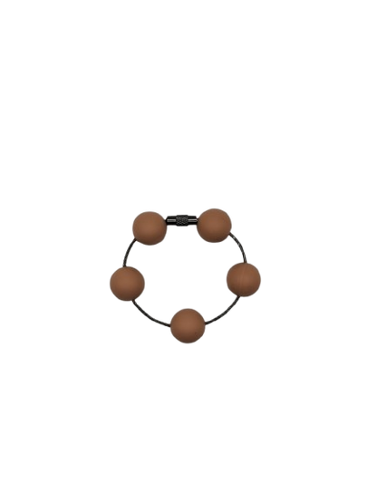 Camel Brown Solid Silicone Beads