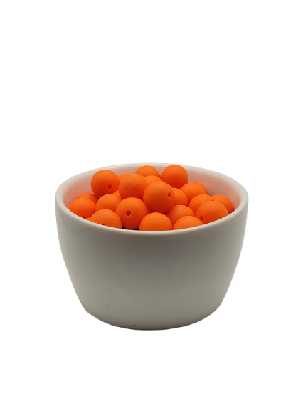 Orange Solid Silicone Beads