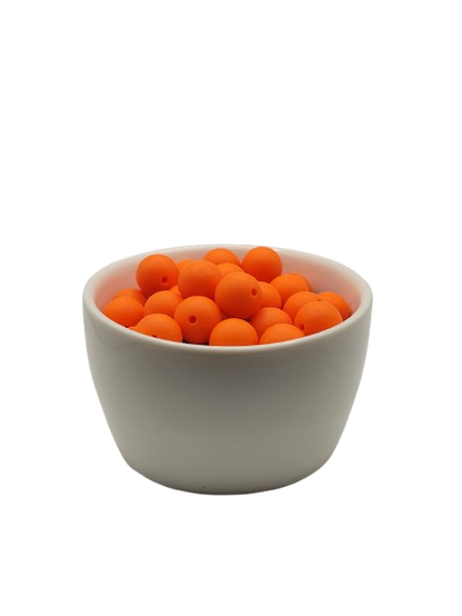 Orange Solid Silicone Beads