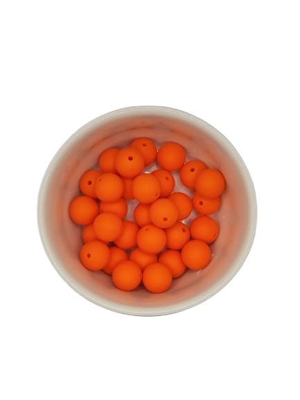 Orange Solid Silicone Beads