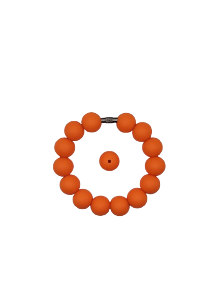 Orange Solid Silicone Beads