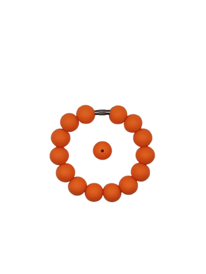 Orange Solid Silicone Beads