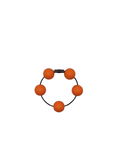 Orange Solid Silicone Beads
