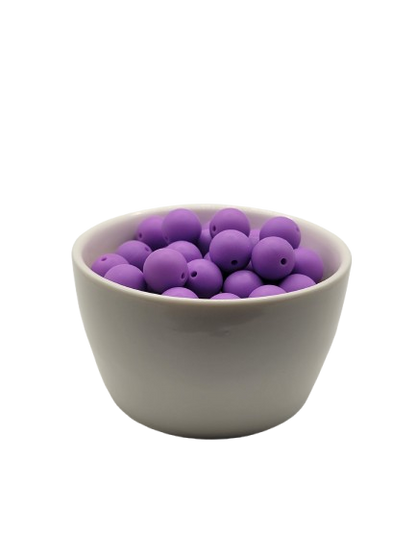 Classic Purple Solid Silicone Beads