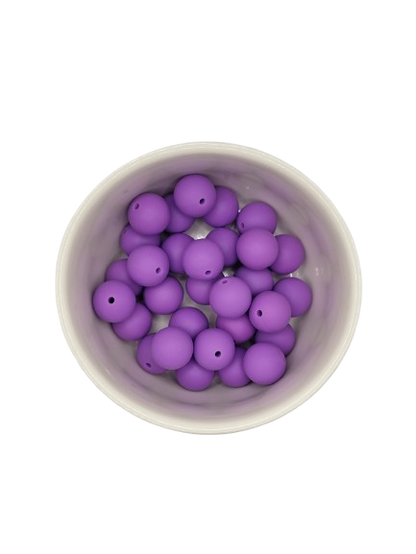 Classic Purple Solid Silicone Beads