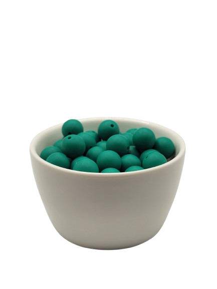 Dark Green Solid Silicone Beads