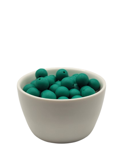 Dark Green Solid Silicone Beads