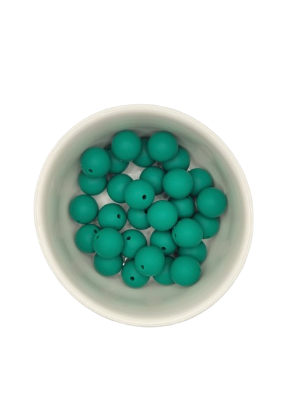 Dark Green Solid Silicone Beads