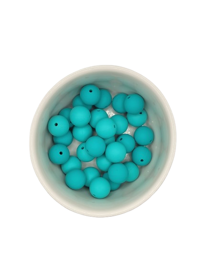 Teal Solid Silicone Beads
