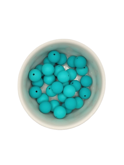 Teal Solid Silicone Beads