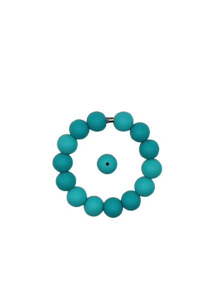 Teal Solid Silicone Beads