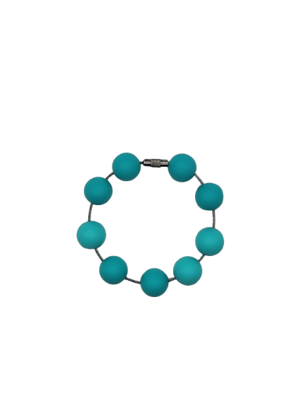 Teal Solid Silicone Beads