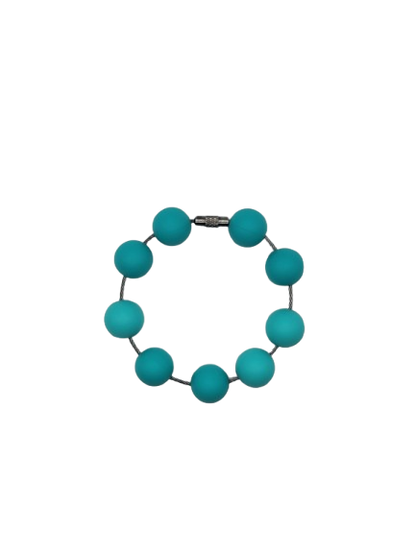 Teal Solid Silicone Beads