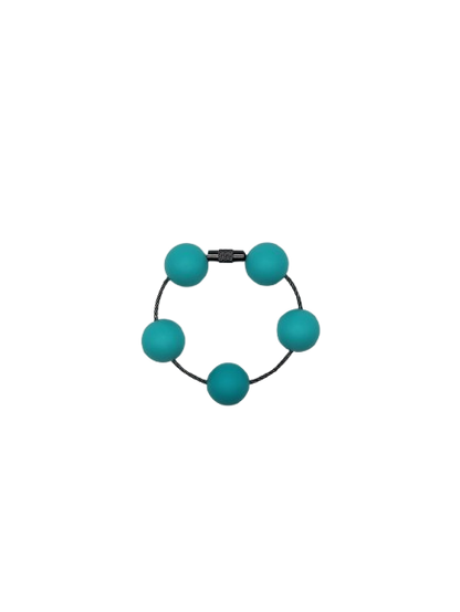Teal Solid Silicone Beads