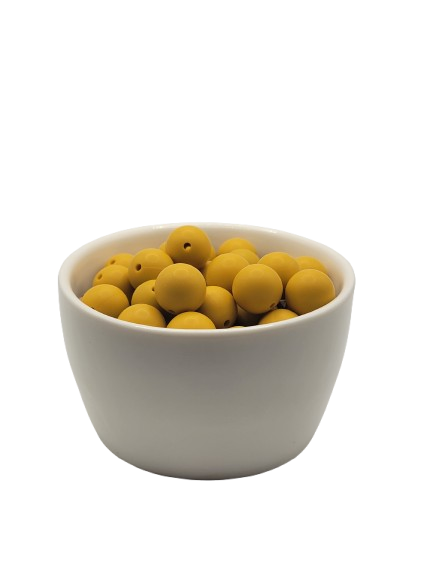 Oat Yellow Solid Silicone Beads