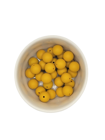 Oat Yellow Solid Silicone Beads