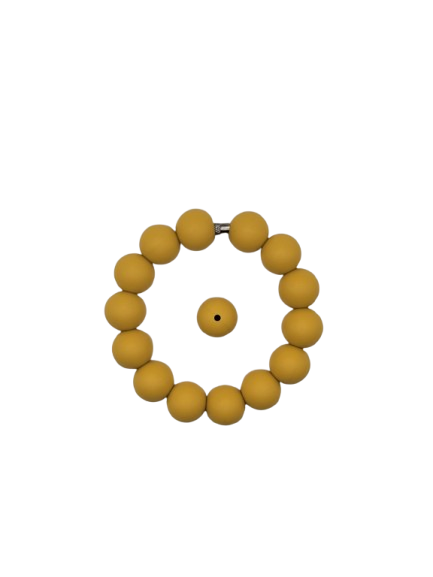 Oat Yellow Solid Silicone Beads