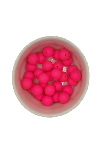 Hot Pink Solid Silicone Beads
