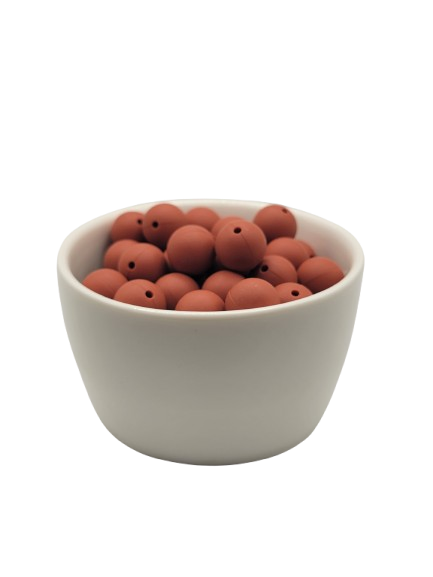 Rust Solid Silicone Beads