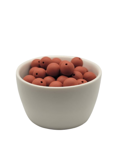 Rust Solid Silicone Beads