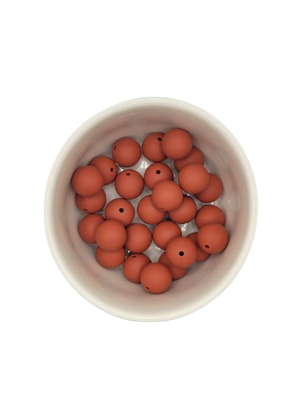 Rust Solid Silicone Beads