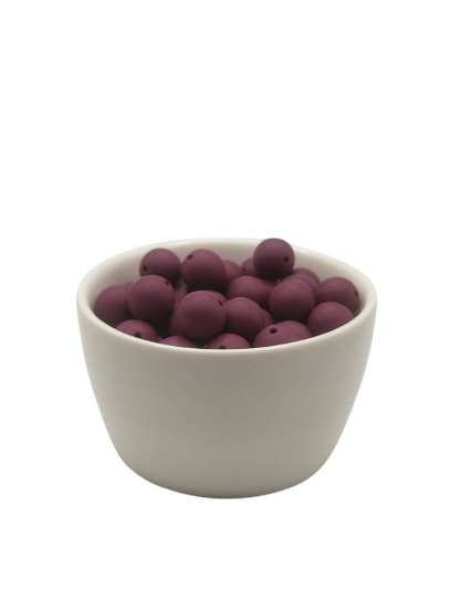 Mulberry Solid Silicone Beads