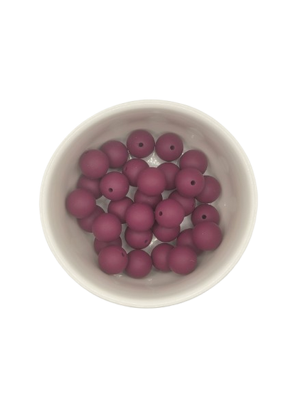 Mulberry Solid Silicone Beads