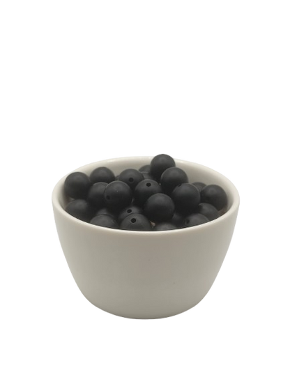 Black Solid Silicone Beads