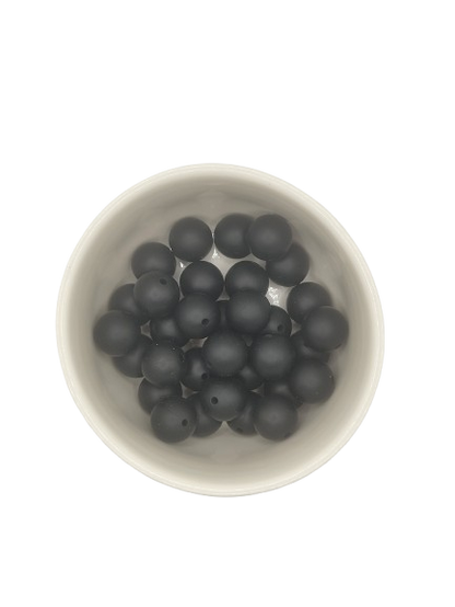 Black Solid Silicone Beads