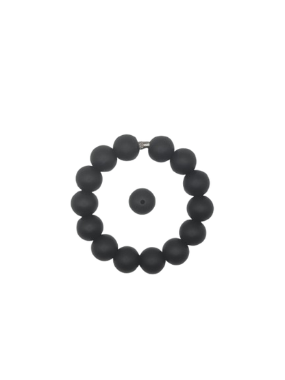Black Solid Silicone Beads