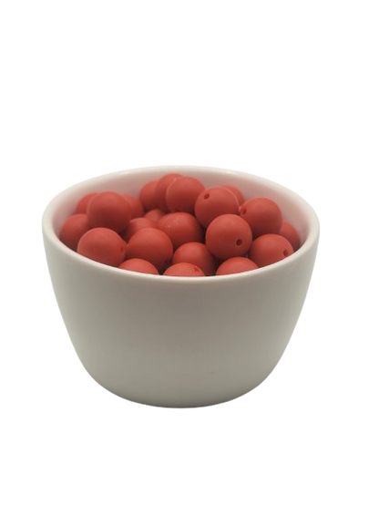 Red Solid Silicone Beads