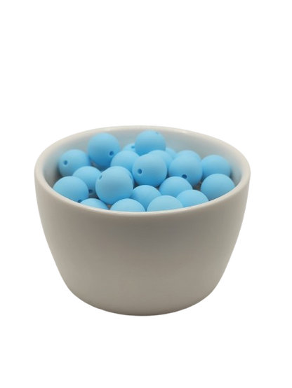 Light Blue Solid Silicone Beads